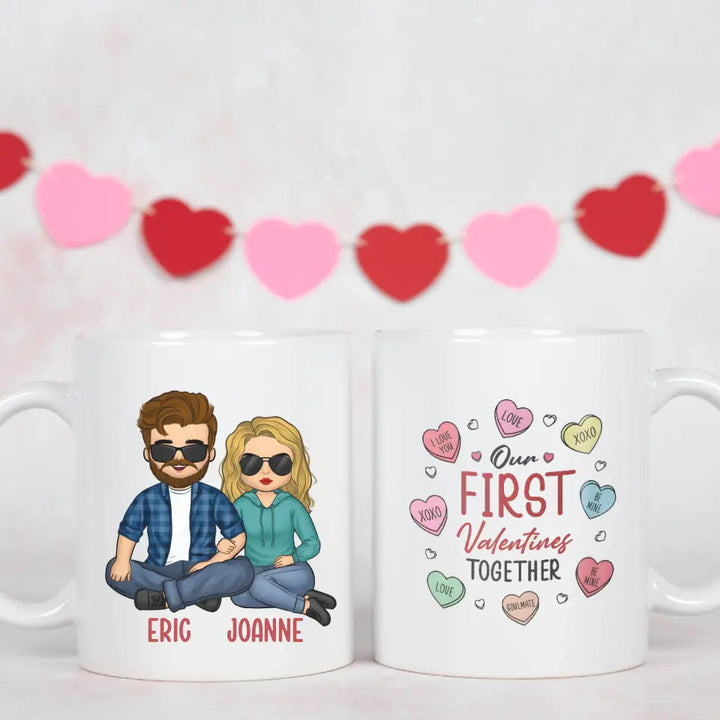 Mug-Our First Valentines - Personalized Mug for Couples | Valentine's Gift-Mug-White-JackNRoy