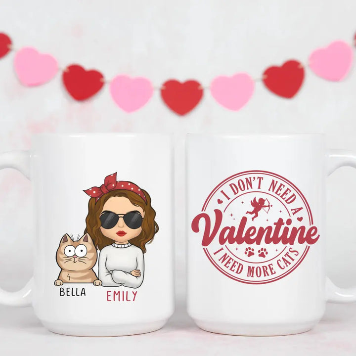 Mug-I Need More Cats - Personalized Mug for Cat Lovers | Cat Mom Gift | Valentines Mug-Mug-White-JackNRoy