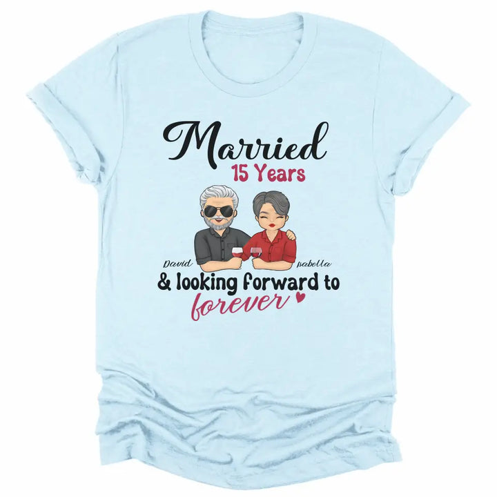 Shirts & Tops-Looking Forward to Forever - Personalized Unisex T-Shirt for Couples | Couple Gifts-Unisex T-Shirt-Heather Ice Blue-JackNRoy