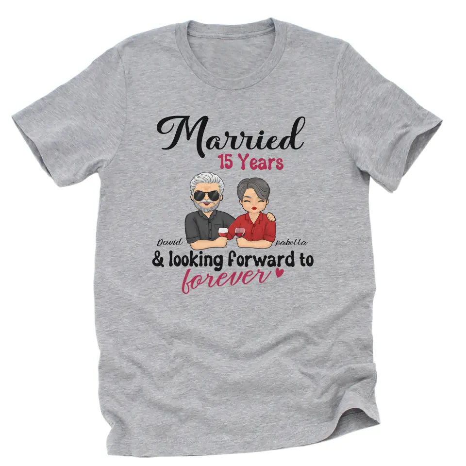 Shirts & Tops-Looking Forward to Forever - Personalized Unisex T-Shirt for Couples | Couple Gifts-Unisex T-Shirt-Athletic Heather-JackNRoy