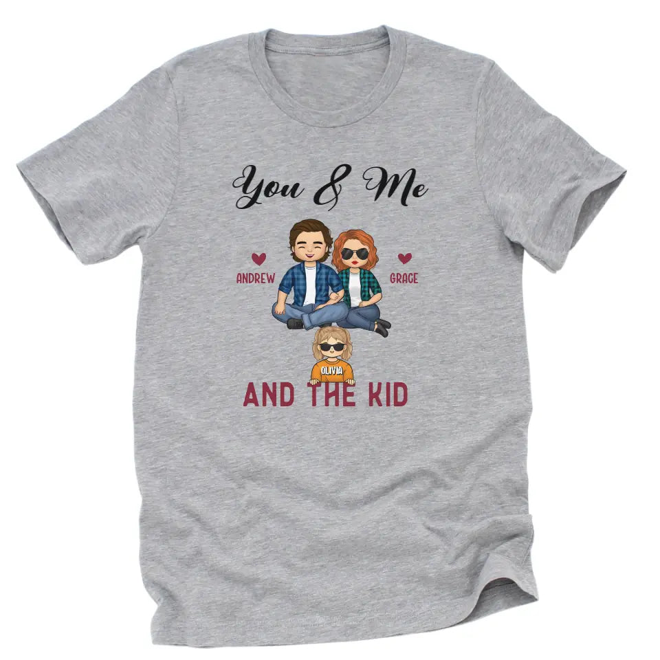 Shirts & Tops-You & Me & The Kids - Personalized Unisex T-Shirt for Couples | Couple Gifts-Unisex T-Shirt-Athletic Heather-JackNRoy