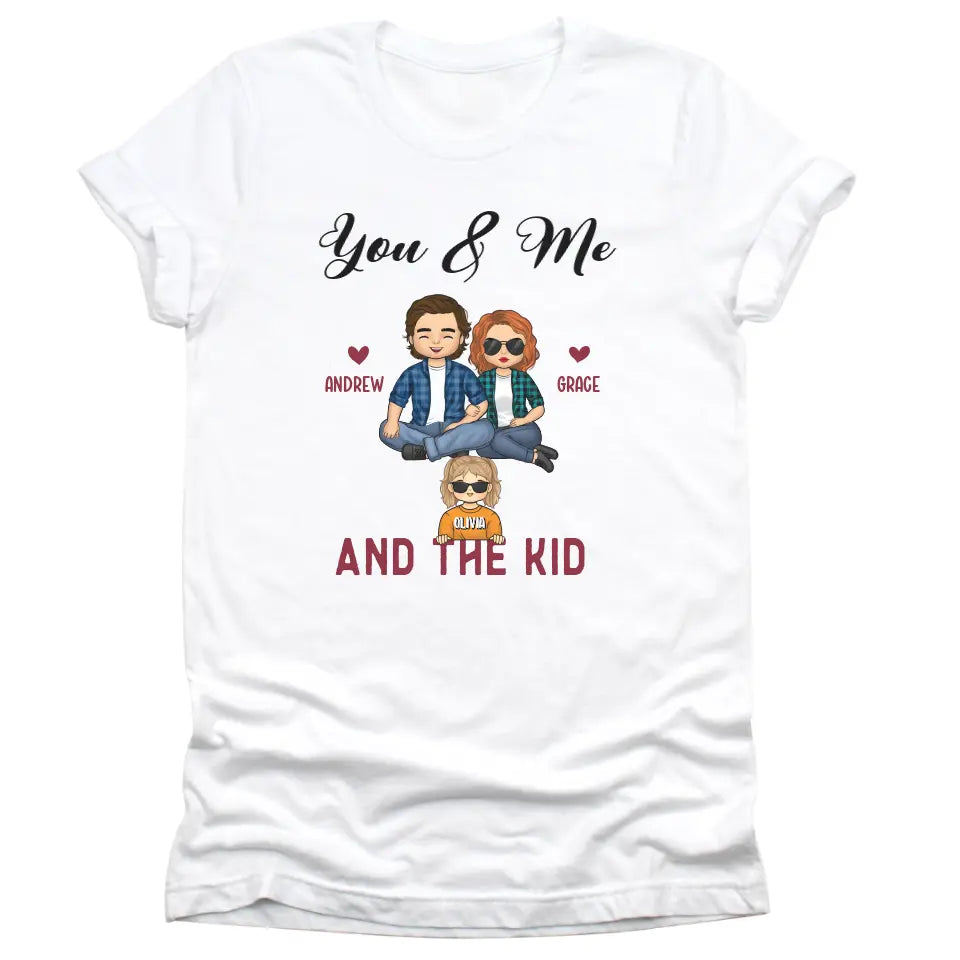 Shirts & Tops-You & Me & The Kids - Personalized Unisex T-Shirt for Couples | Couple Gifts-Unisex T-Shirt-White-JackNRoy