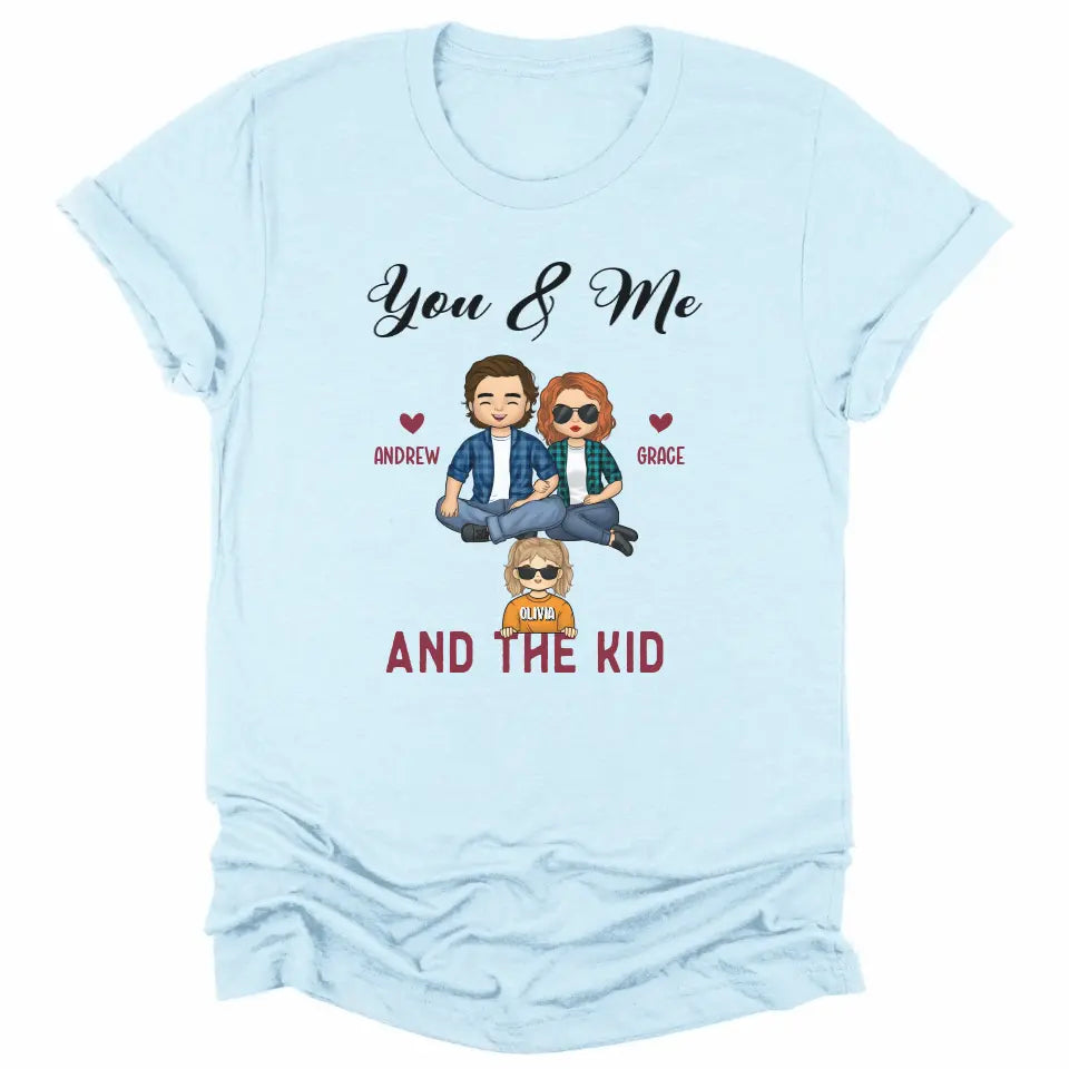 Shirts & Tops-You & Me & The Kids - Personalized Unisex T-Shirt for Couples | Couple Gifts-Unisex T-Shirt-Heather Ice Blue-JackNRoy