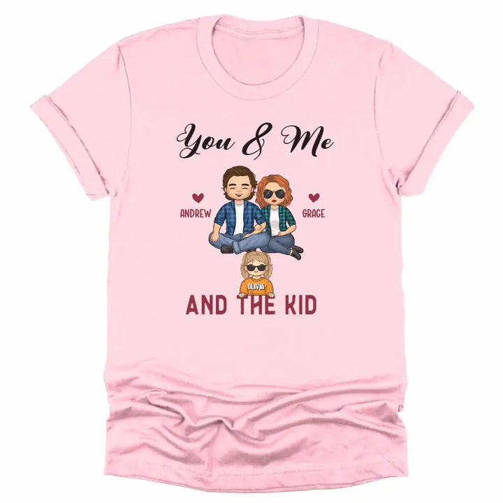Shirts & Tops-You & Me & The Kids - Personalized Unisex T-Shirt for Couples | Couple Gifts-Unisex T-Shirt-Pink-JackNRoy