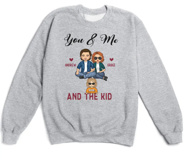 Shirts & Tops-You & Me & The Kids - Personalized Unisex T-Shirt for Couples | Couple Gifts-Unisex Sweatshirt-Sport Grey-JackNRoy