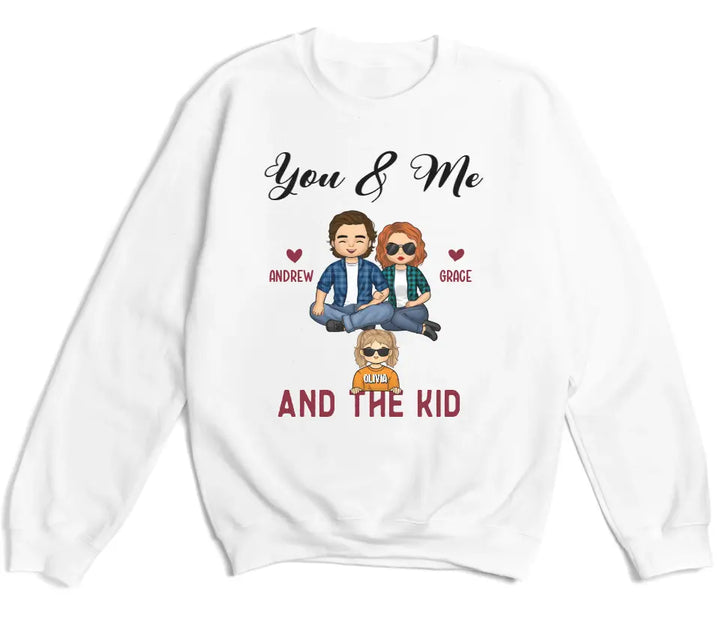 Shirts & Tops-You & Me & The Kids - Personalized Unisex T-Shirt for Couples | Couple Gifts-Unisex Sweatshirt-White-JackNRoy