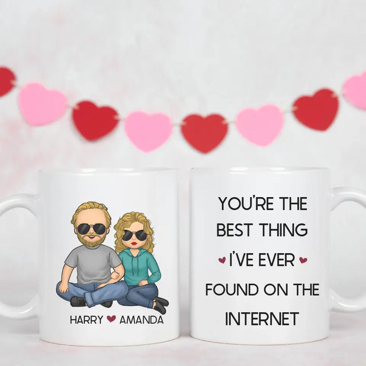 Mug-Best Thing on The Internet - Personalized Mug for Couples | Funny Mug | Couples Gift-Mug-White-Jack N Roy