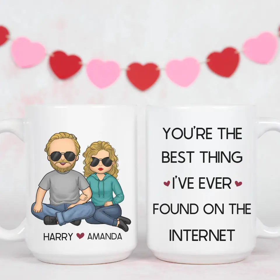 Mug-Best Thing on The Internet - Personalized Mug for Couples | Funny Mug | Couples Gift-Mug-White-Jack N Roy