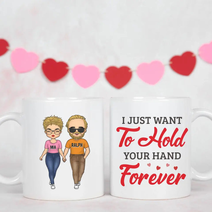 Mug-Hold Your Hand Forever - Personalized Mug for Couples | Couple Gifts-Mug-White-JackNRoy
