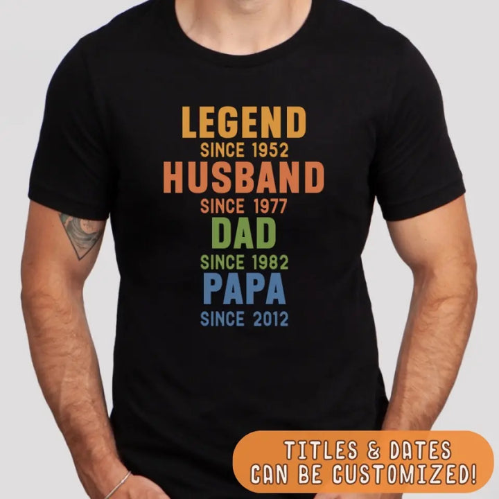 Shirts & Tops-Legend - Husband - Dad - Personalized T-Shirt For Men | Dad Gift | Gift For Him-JackNRoy