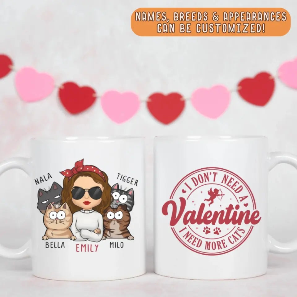 Mug-I Need More Cats - Personalized Mug for Cat Lovers | Cat Mom Gift | Valentines Mug-JackNRoy
