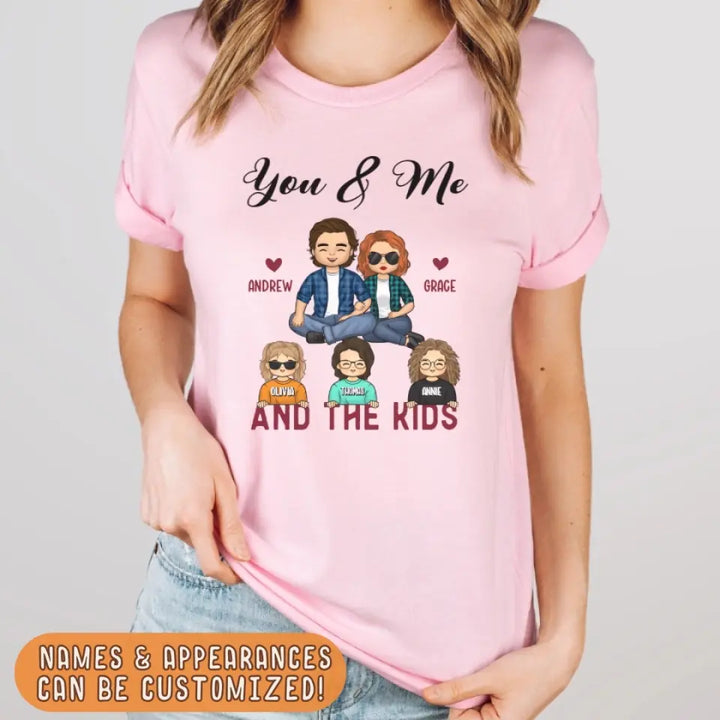 Shirts & Tops-You & Me & The Kids - Personalized Unisex T-Shirt for Couples | Couple Gifts-JackNRoy