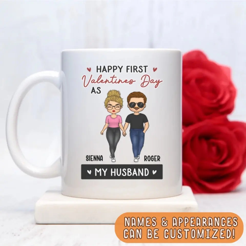 Mug-First Valentine's Day As... - Personalized Mug for Couples | Valentines Mug | Couple Gifts-JackNRoy