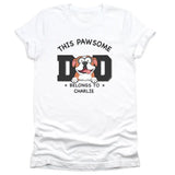 Sweatshirt-Pawsome Dad Belongs To - Personalized Unisex Sweatshirt for Dog Dads | Dog Dad Gift | Pet Lover Sweatshirt-Unisex T-Shirt-White-JackNRoy
