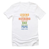 Sweatshirt-Legend - Husband - Dad - Personalized Sweatshirt For Men | Dad Gift | Gift For Him-Unisex V-Neck-White-JackNRoy