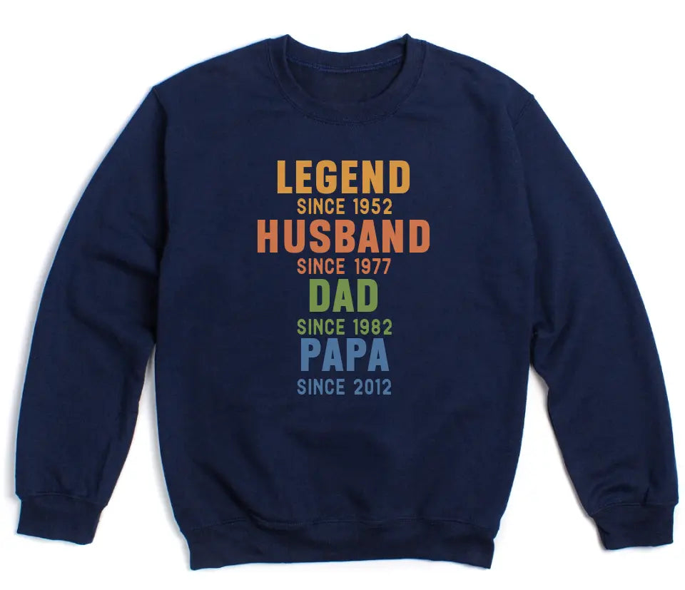 Shirts & Tops-Legend - Husband - Dad - Personalized Sweatshirt For Men | Dad Gift | Gift For Him-Unisex Sweatshirt-Navy-JackNRoy