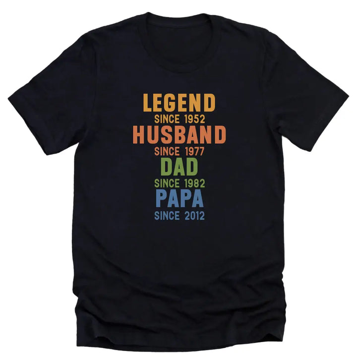 Shirts & Tops-Legend - Husband - Dad - Personalized Sweatshirt For Men | Dad Gift | Gift For Him-Unisex T-Shirt-Black-JackNRoy