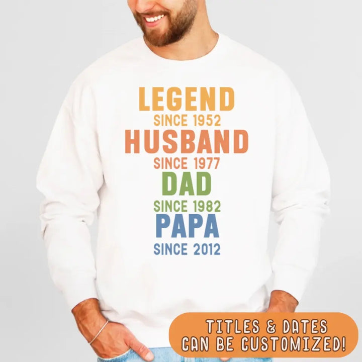 Shirts & Tops-Legend - Husband - Dad - Personalized Sweatshirt For Men | Dad Gift | Gift For Him-JackNRoy
