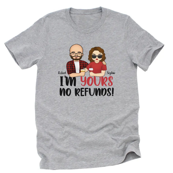 Sweatshirt-I'm Yours No Refunds - Personalized Unisex Sweatshirt for Couples | Personalized Gifts | Couple Sweatshirt-Unisex T-Shirt-Athletic Heather-JackNRoy
