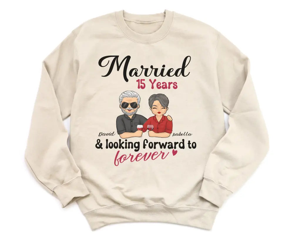 Shirts & Tops-Looking Forward to Forever - Personalized Unisex Sweatshirt for Couples | Couple Gifts-Unisex Sweatshirt-Sand-JackNRoy