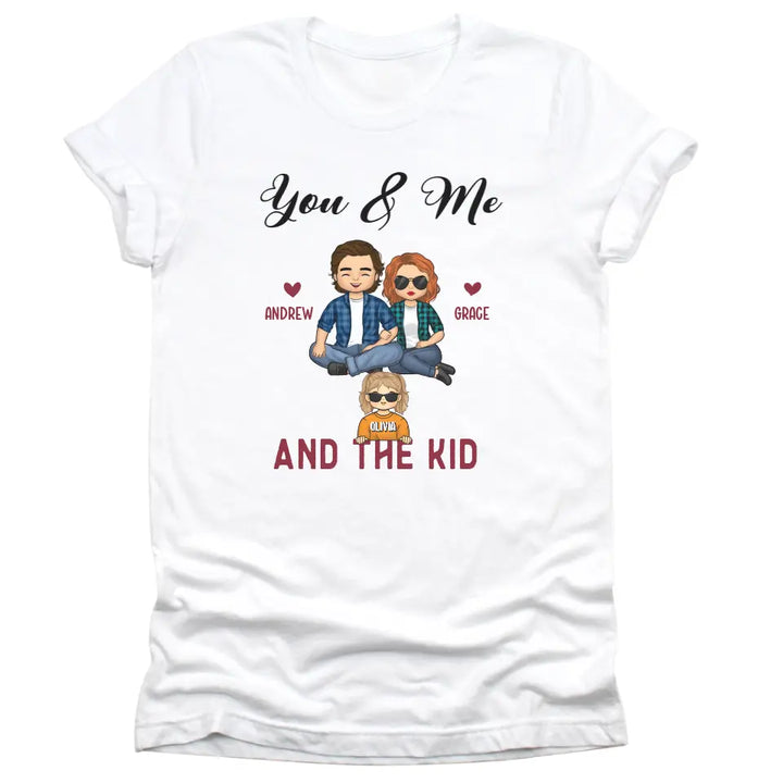 Shirts & Tops-You & Me & The Kids - Personalized Unisex Sweatshirt for Couples | Couple Gifts-Unisex T-Shirt-White-JackNRoy