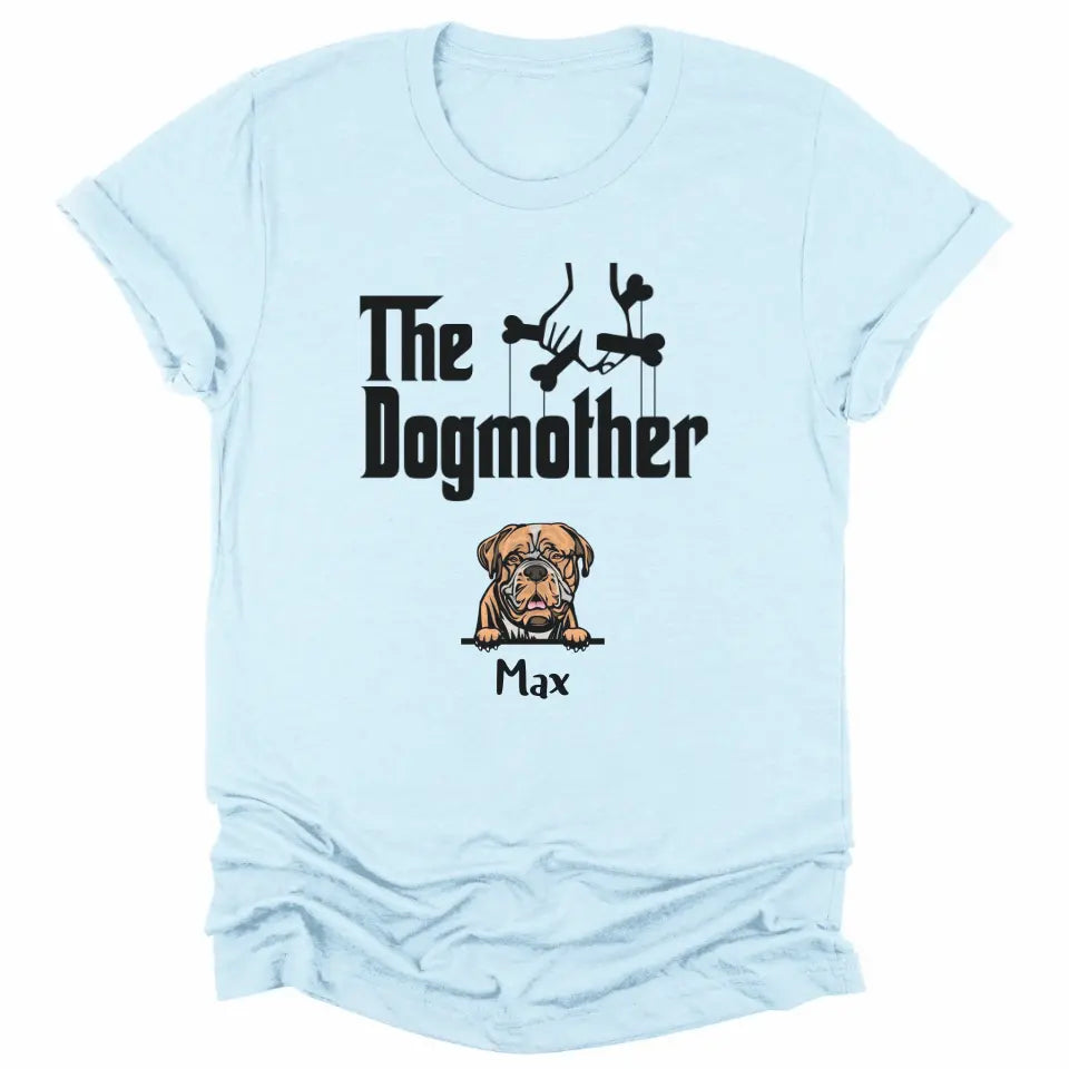 Shirts & Tops-The Dogmother - Personalized Unisex T-Shirt for Dog Mothers | Pet Lover T-Shirt | Dog Mom-Unisex T-Shirt-Heather Ice Blue-JackNRoy