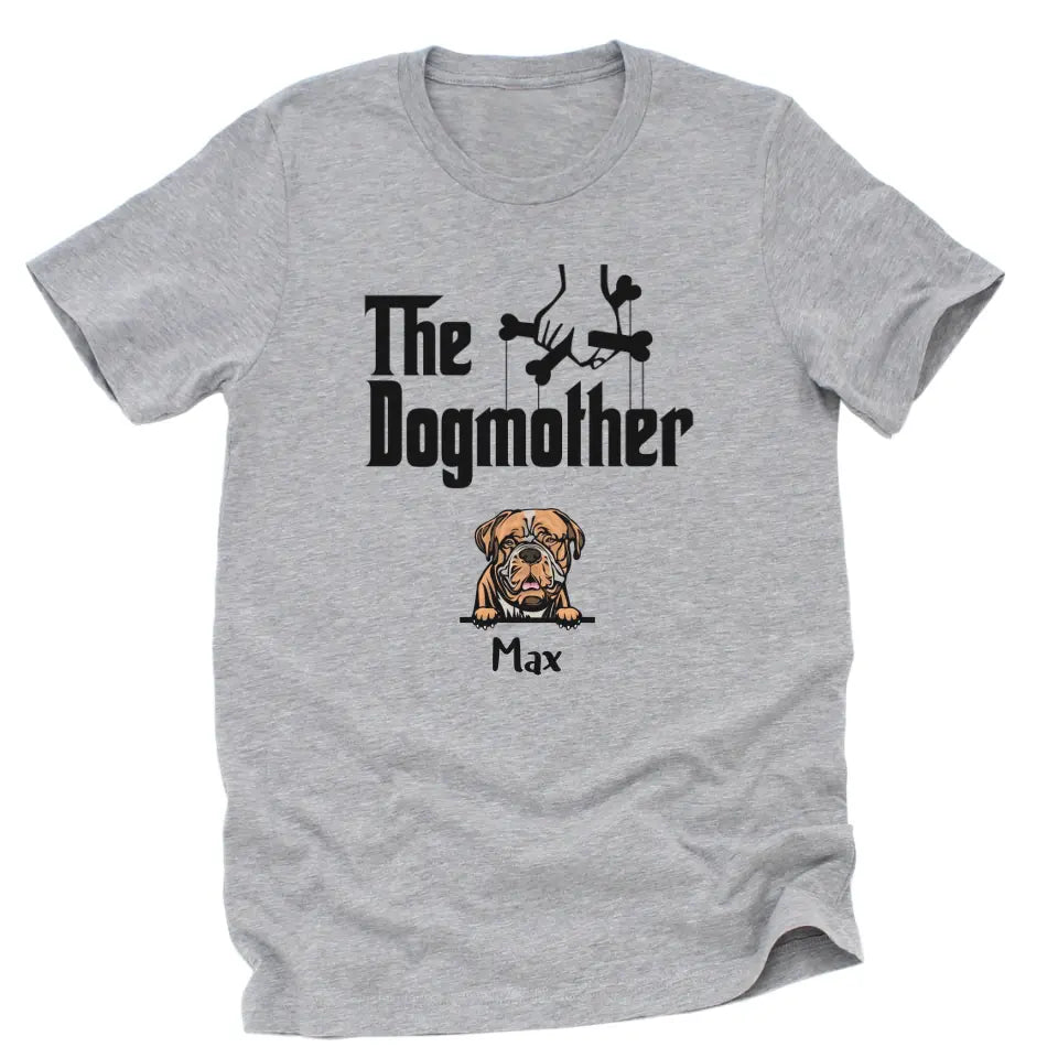 Shirts & Tops-The Dogmother - Personalized Unisex T-Shirt for Dog Mothers | Pet Lover T-Shirt | Dog Mom-Unisex T-Shirt-Athletic Heather-JackNRoy