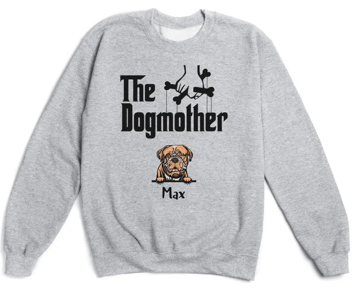 Shirts & Tops-The Dogmother - Personalized Unisex T-Shirt for Dog Mothers | Pet Lover T-Shirt | Dog Mom-Unisex Sweatshirt-Sport Grey-JackNRoy