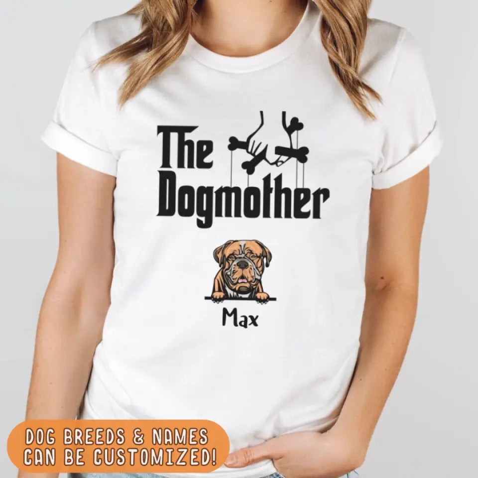 Shirts & Tops-The Dogmother - Personalized Unisex T-Shirt for Dog Mothers | Pet Lover T-Shirt | Dog Mom-JackNRoy