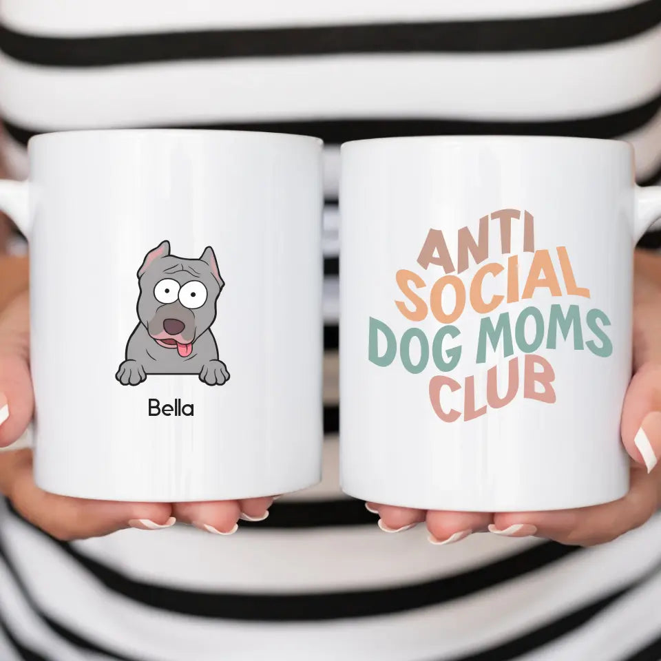 Mug-Anti Social Dogs Moms Club - Personalized Mug (11oz - 15oz)-White Mug-White-JackNRoy