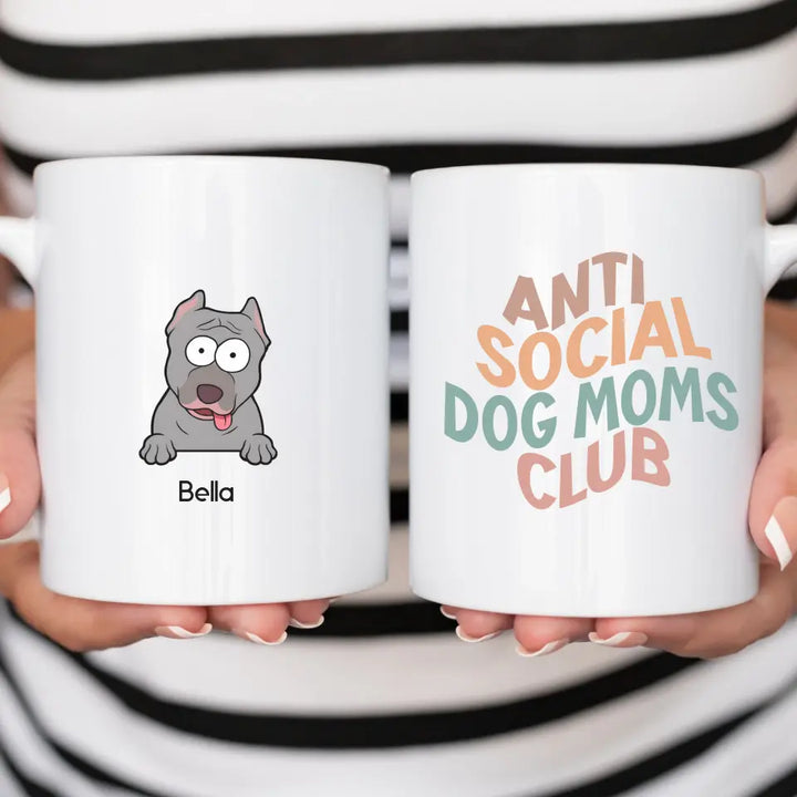 Mugs-Anti Social Dogs Moms Club - Personalized Mug (11oz - 15oz)-White Mug-White-JackNRoy