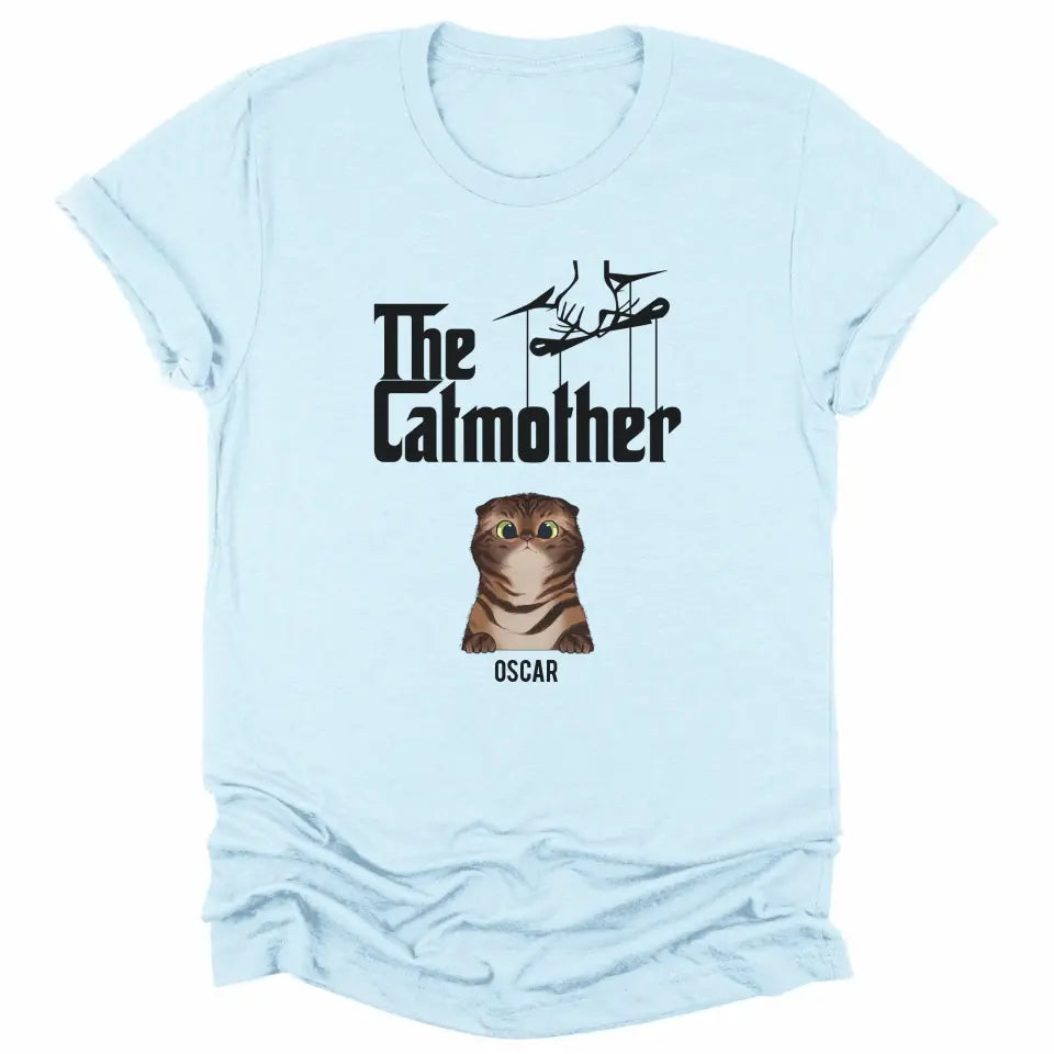 T-Shirt-The Catmother - Personalized Unisex T-Shirt for Cat Moms | Cat Lover Shirt | Cat Mom Gift-Unisex T-Shirt-Heather Ice Blue-JackNRoy