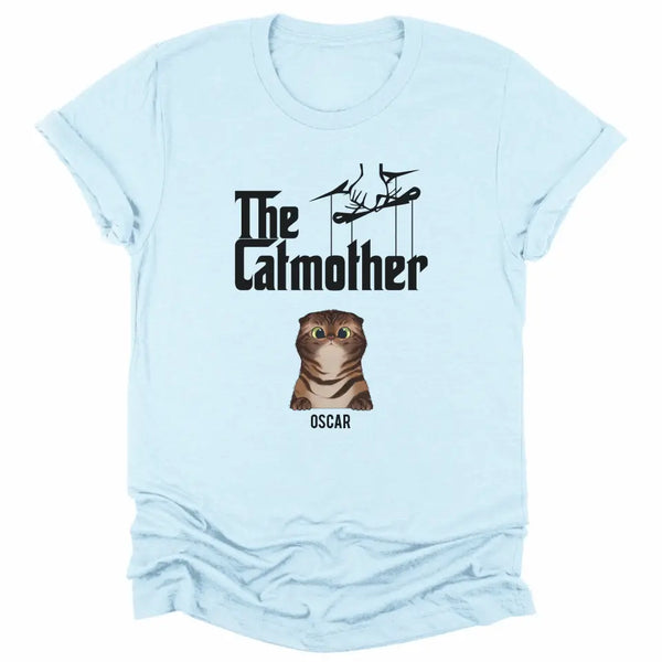 T-Shirt-The Catmother - Personalized Unisex T-Shirt for Cat Moms | Cat Lover Shirt | Cat Mom Gift-Unisex T-Shirt-Heather Ice Blue-JackNRoy