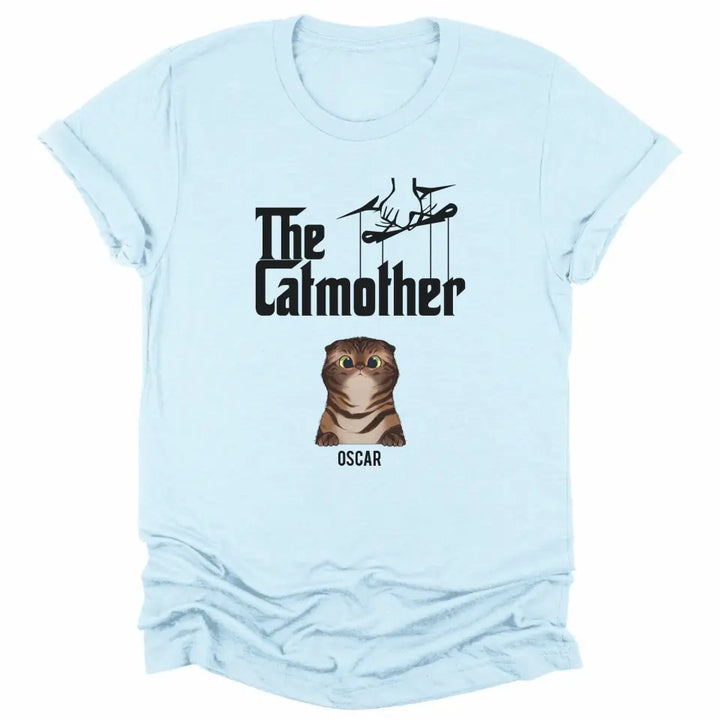 Shirts & Tops-The Catmother - Personalized Unisex T-Shirt for Cat Moms | Cat Lover Shirt | Cat Mom Gift-Unisex T-Shirt-Heather Ice Blue-JackNRoy