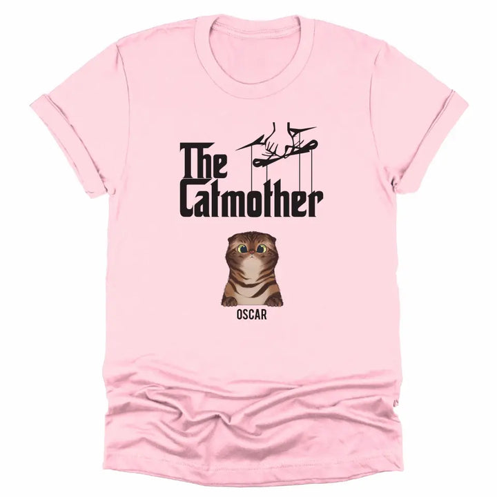 Shirts & Tops-The Catmother - Personalized Unisex T-Shirt for Cat Moms | Cat Lover Shirt | Cat Mom Gift-Unisex T-Shirt-Pink-JackNRoy