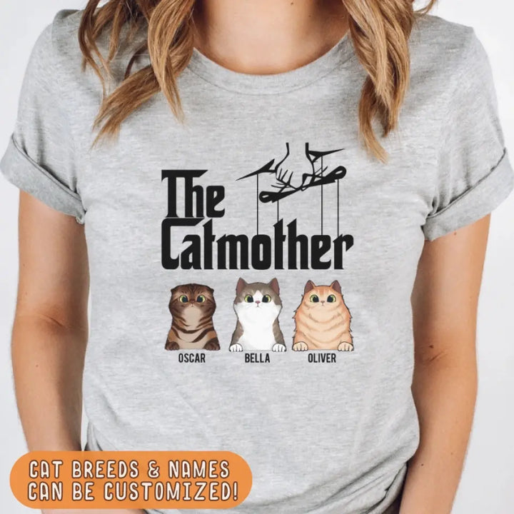 Shirts & Tops-The Catmother - Personalized Unisex T-Shirt for Cat Moms | Cat Lover Shirt | Cat Mom Gift-JackNRoy