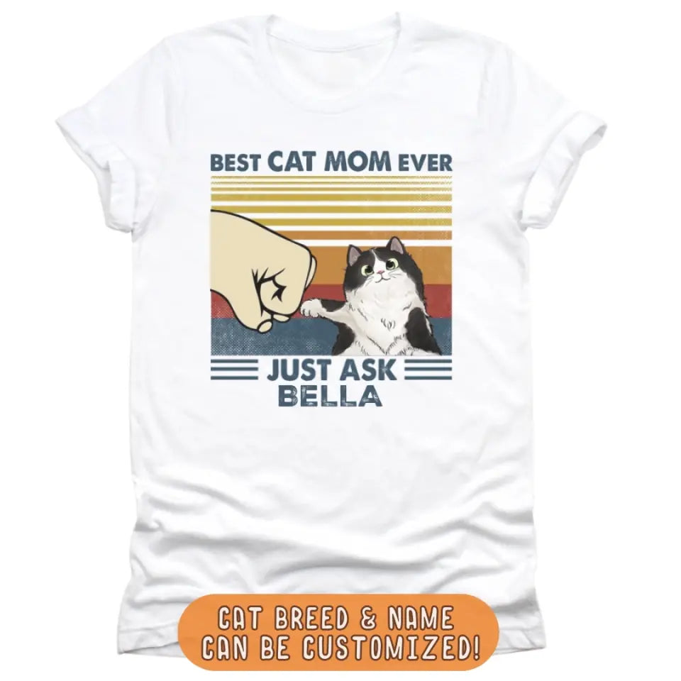 Shirts & Tops-Best Cat Mom / Dad Ever - Personalized Unisex T-Shirt for Cat Lover | Cat Mom Gift | Cat Dad Gift-JackNRoy
