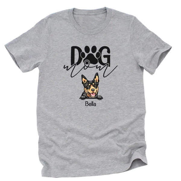 T-Shirt-Dog Mom - Personalized Unisex T-Shirt for Dog Moms | Dog Lover Shirt | Dog Mom Gift-Unisex T-Shirt-Athletic Heather-JackNRoy