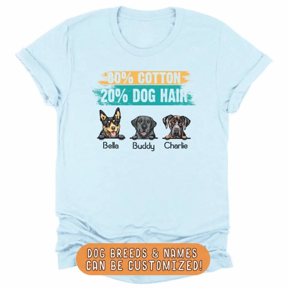 Shirts & Tops-80% Cotton / 20% Dog Hair - Personalized Unisex T-Shirt for Dog Lovers | Dog Mom Gift | Dog Dad Gift-JackNRoy