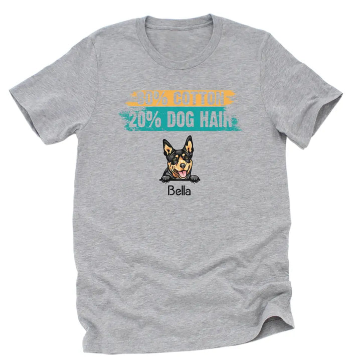 Shirts & Tops-80% Cotton / 20% Dog Hair - Personalized Unisex T-Shirt for Dog Lovers | Dog Mom Gift | Dog Dad Gift-Unisex T-Shirt-Athletic Heather-JackNRoy