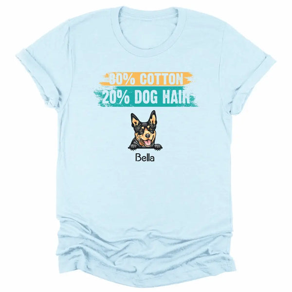 T-Shirt-80% Cotton / 20% Dog Hair - Personalized Unisex T-Shirt for Dog Lovers | Dog Mom Gift | Dog Dad Gift-Unisex T-Shirt-Heather Ice Blue-JackNRoy