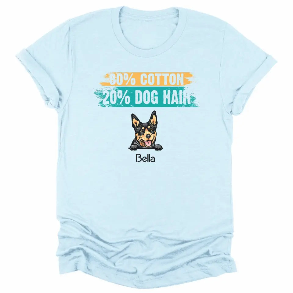 Shirts & Tops-80% Cotton / 20% Dog Hair - Personalized Unisex T-Shirt for Dog Lovers | Dog Mom Gift | Dog Dad Gift-Unisex T-Shirt-Heather Ice Blue-JackNRoy