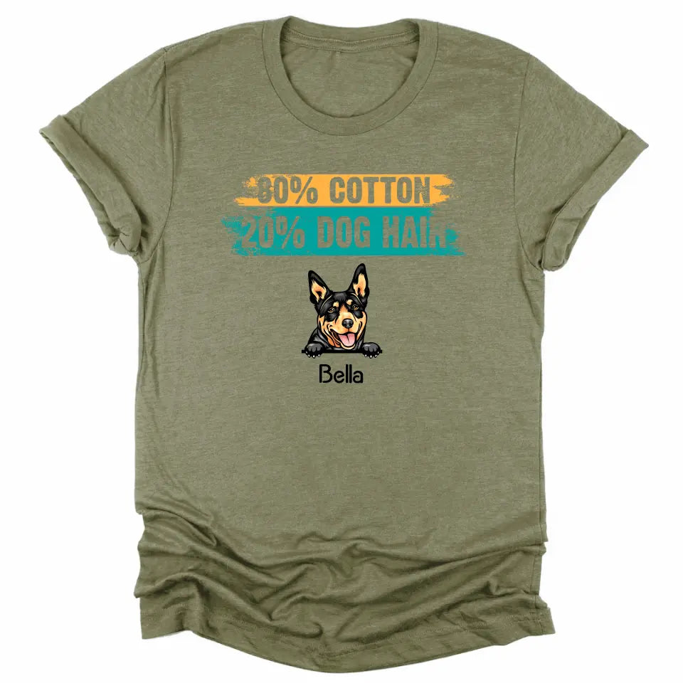 T-Shirt-80% Cotton / 20% Dog Hair - Personalized Unisex T-Shirt for Dog Lovers | Dog Mom Gift | Dog Dad Gift-Unisex T-Shirt-Heather Olive-JackNRoy