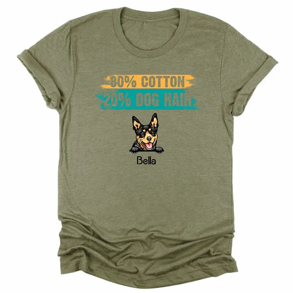 T-Shirt-80% Cotton / 20% Dog Hair - Personalized Unisex T-Shirt for Dog Lovers | Dog Mom Gift | Dog Dad Gift-Unisex T-Shirt-Heather Olive-JackNRoy