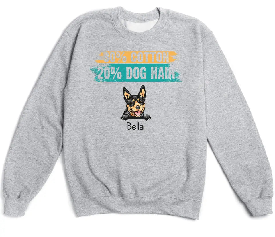 T-Shirt-80% Cotton / 20% Dog Hair - Personalized Unisex T-Shirt for Dog Lovers | Dog Mom Gift | Dog Dad Gift-Unisex Sweatshirt-Sport Grey-JackNRoy