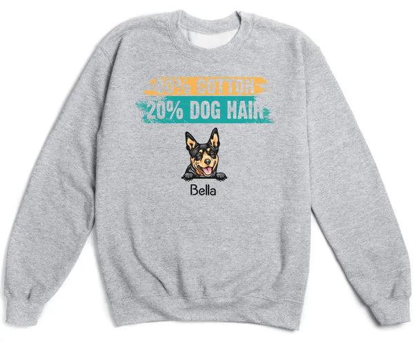 T-Shirt-80% Cotton / 20% Dog Hair - Personalized Unisex T-Shirt for Dog Lovers | Dog Mom Gift | Dog Dad Gift-Unisex Sweatshirt-Sport Grey-JackNRoy
