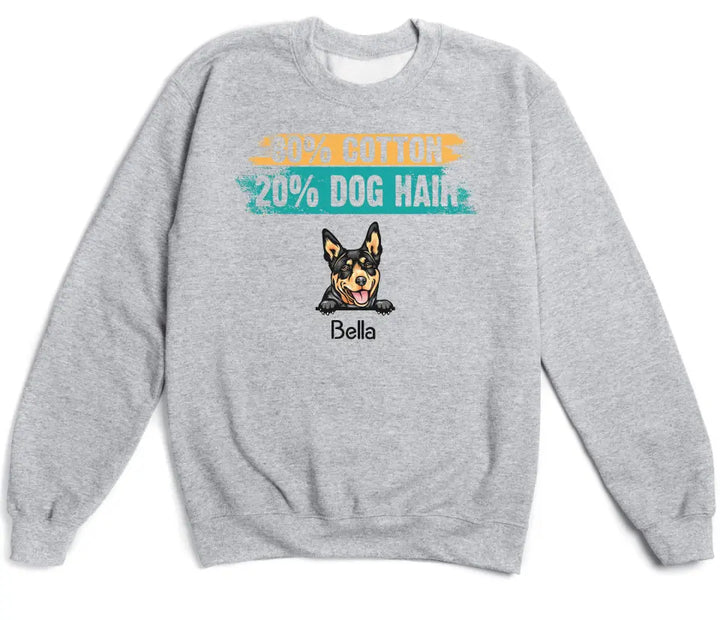 Shirts & Tops-80% Cotton / 20% Dog Hair - Personalized Unisex T-Shirt for Dog Lovers | Dog Mom Gift | Dog Dad Gift-Unisex Sweatshirt-Sport Grey-JackNRoy