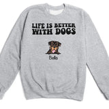 T-Shirt-Life Is Better With Dogs - Personalized Unisex T-Shirt for Dog Lovers | Dog Lover Shirt | Dog Mom Gift | Dog Dad Gift-Unisex Sweatshirt-Sport Grey-JackNRoy