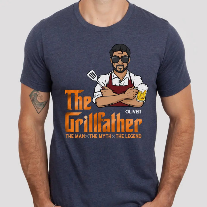 Shirts & Tops-The Grillfather - Personalized Unisex T-Shirt For Men | Barbeque Lover Shirt | Gift For Him-JackNRoy