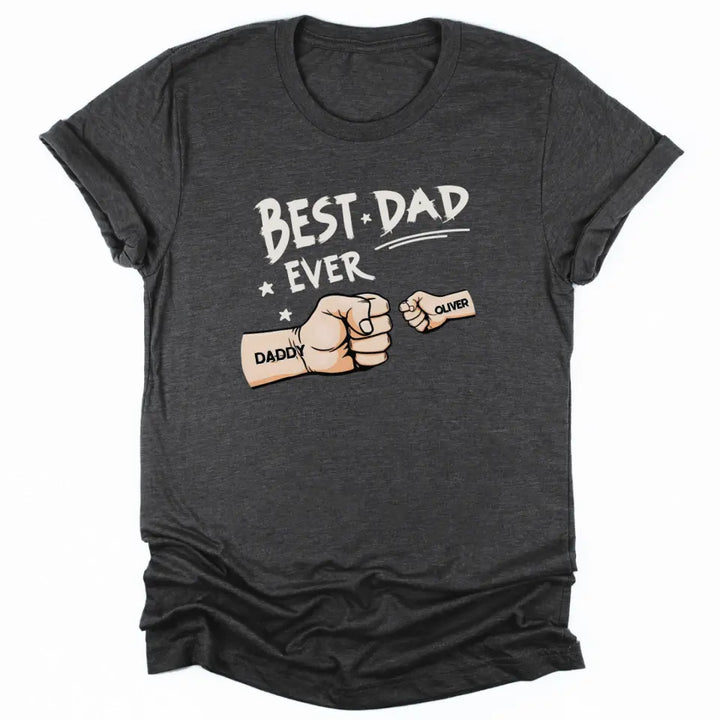 Shirts & Tops-Best Dad Ever - Personalized Unisex T-Shirt / Sweatshirt | Dad Shirt | Gift for Dad-Unisex T-Shirt-Dark Grey Heather-JackNRoy